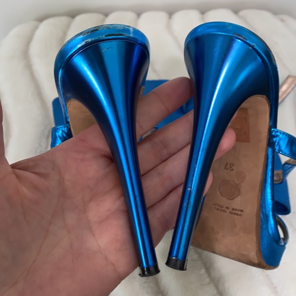 VIKTOR & ROLF Blue High Heel Bow Sandals size 37 - Picture 5 of 10